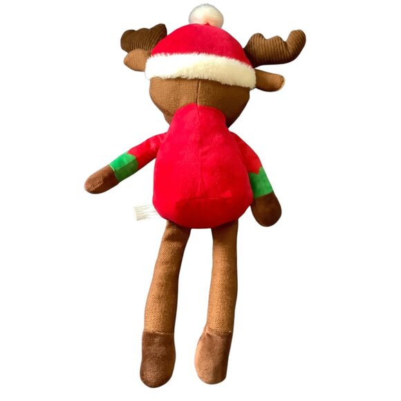 Spark Create Imagine Plush Reindeer Christmas Santa Claus Rattle Toy 19" Long - Picture 4 of 5